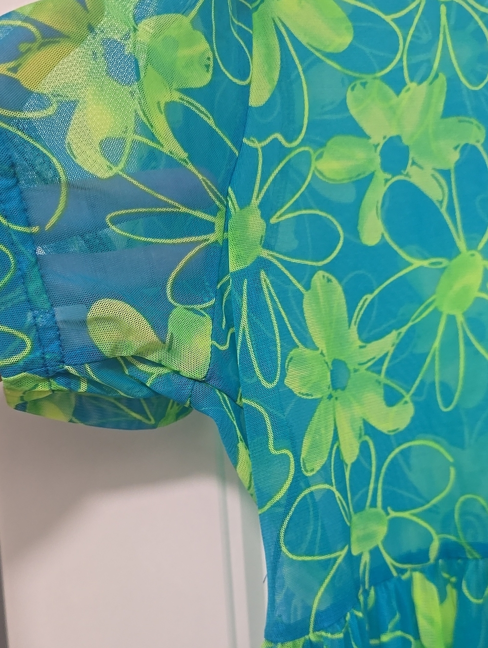 Vintage 90s Cole Of Of California Made In Usa Mesh Babydoll Swim Coverup - Picture 4 of 5